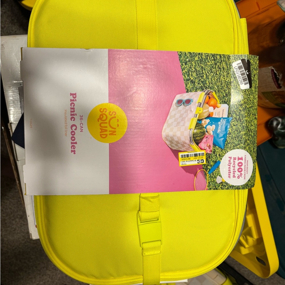 Sun Squad Yellow Picnic Cooler